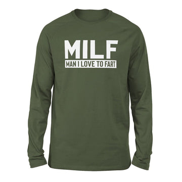 MILF - Man I Love To Fart Men/Unisex Drop Shoulder Sweatshirt in Military Green color